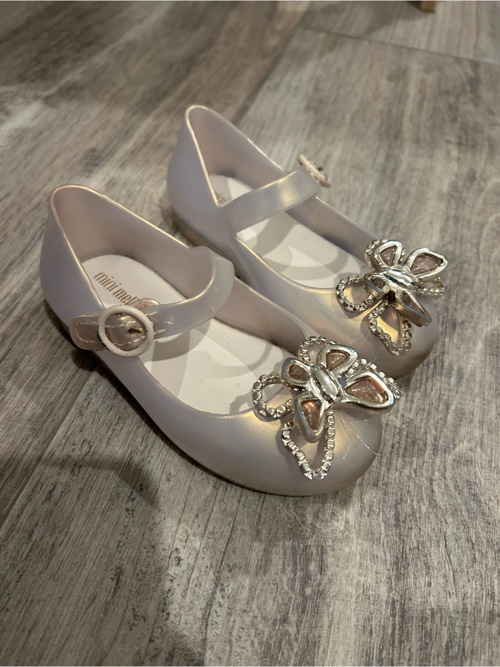 Mini Melissa Swarovski Butterfly Mary Janes US 8